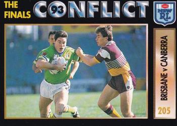 1994 Dynamic Rugby League Series 1 #205 1993 Brisbane V Canberra Front